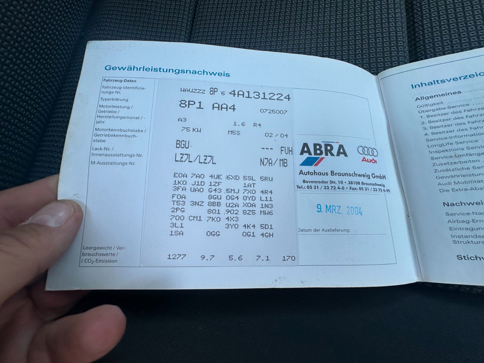 Fahrzeugabbildung Audi A3 1.6 Attraction 101 PS HU neu Klima Alu